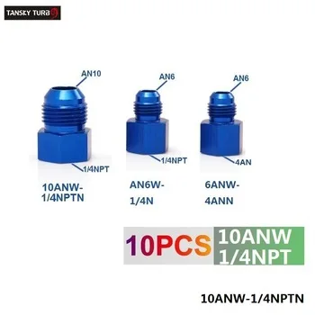 TANSKY - 10PCS/LOT Fitting Flare Reducer Female -1/4NPT to Male -10 AN Blue Oil/Fuel Fitting Adapter 10ANW-1/4NPT