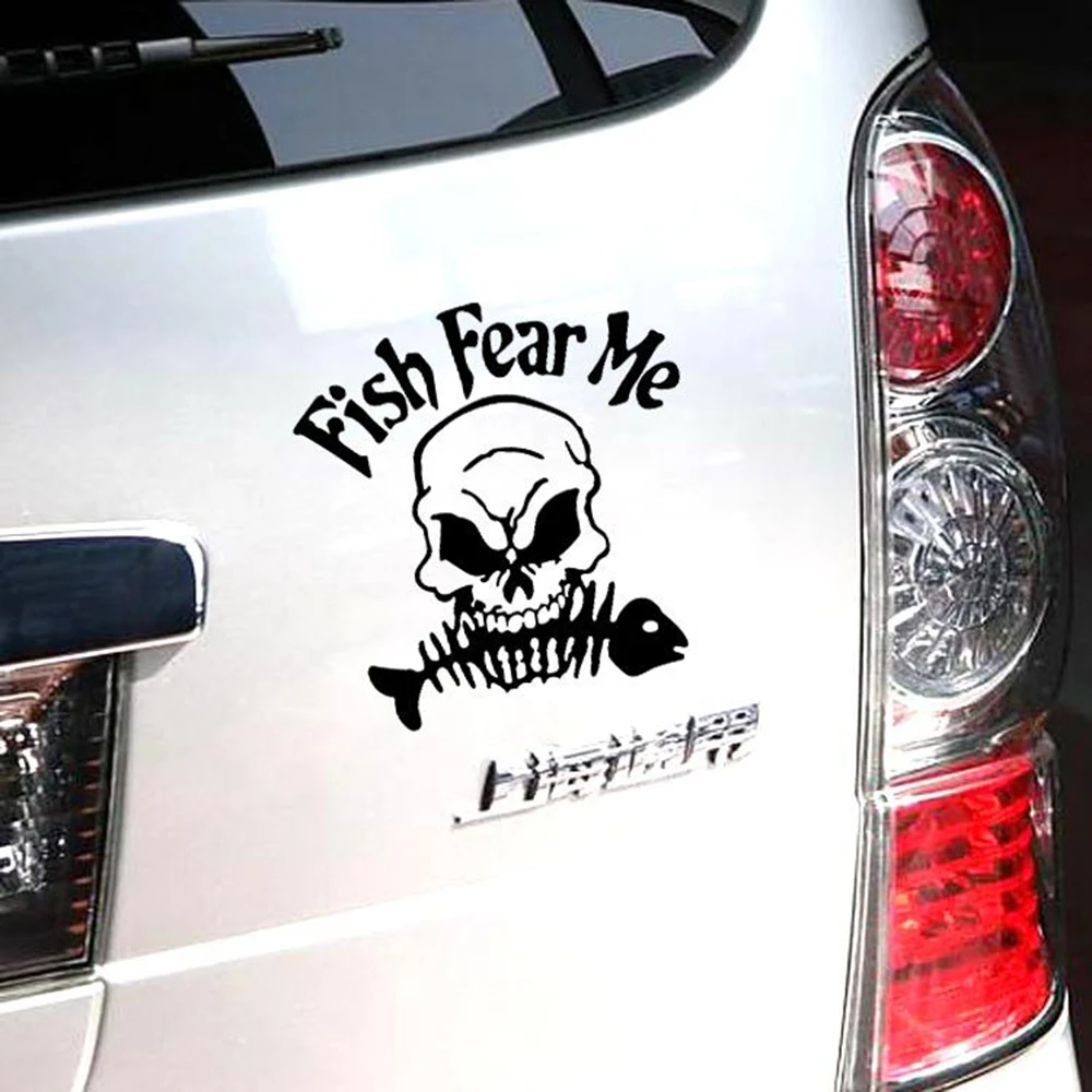 Aliauto Fish Fear Me забавная рыболовная Автомобильная наклейка светоотражающая для Vw Golf