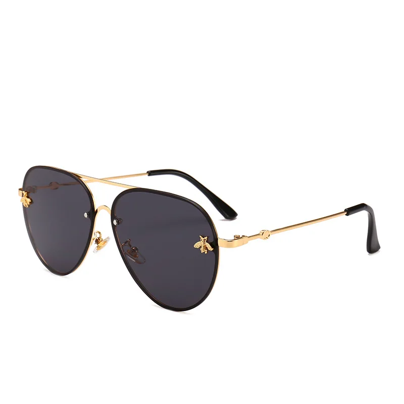 

mimiyou 2018 Oval Pilot Women Sunglasses Cool Bee Eyewear Vintage Fashion Female Eyeglasses Men Sun Glasses Brand Shades oculos