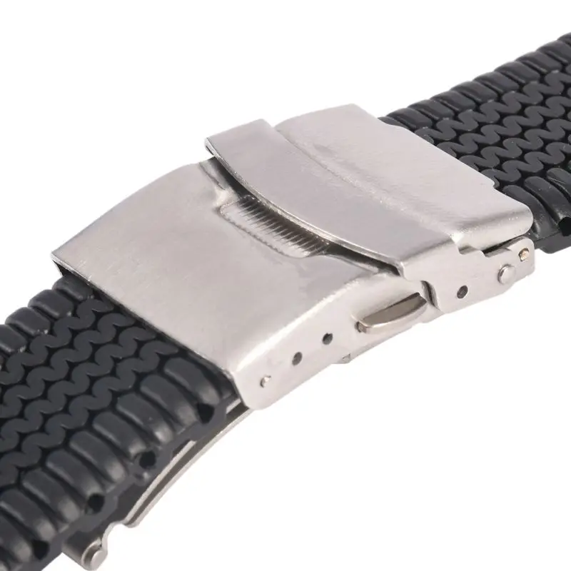 Buy New Silicone Rubber Watch Strap Band Deployment