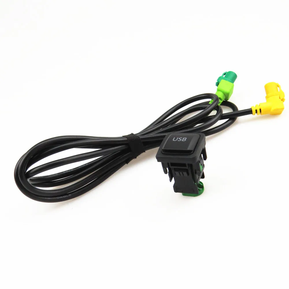 Interfaz de puerto de interruptor USB FHAWKEYEQ RCD510 + conector de arnés de Cable para VW Golf MK