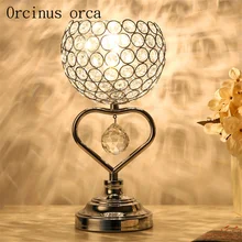 Creative European style living room table lamp bedroom bedside crystal lamp warm romantic wedding gift Creative European style living room table lamp bedroom bedside crystal lamp warm romantic wedding gift