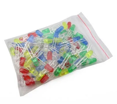 

100pcs/lot 3mm White Green Red Blue Yellow LED Light Bulb Emitting Diode Lamps Brand New