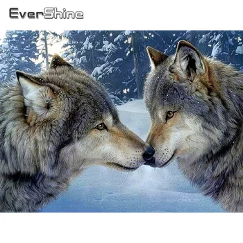 

Evershine 5D Diamond Painting Full Drill Squar Wolf Cross Stitch Diamond Embroidery Sale Animals Rhinestones Pictures Beadwork