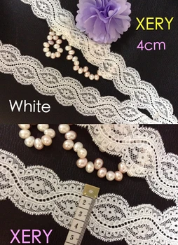 

FREE SHIPPING 4cm white elastic jacquard lace, rewarding customer price,XERY0718F
