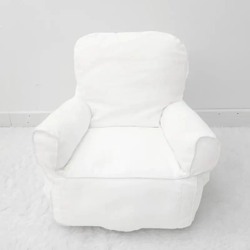 ALWAYSME с наполнителем 38X35X47 см Детские или младшие диванные кресла Bean Sofa Chair Removal-Able Wash PP Хлопок& мяч материал - Цвет: White