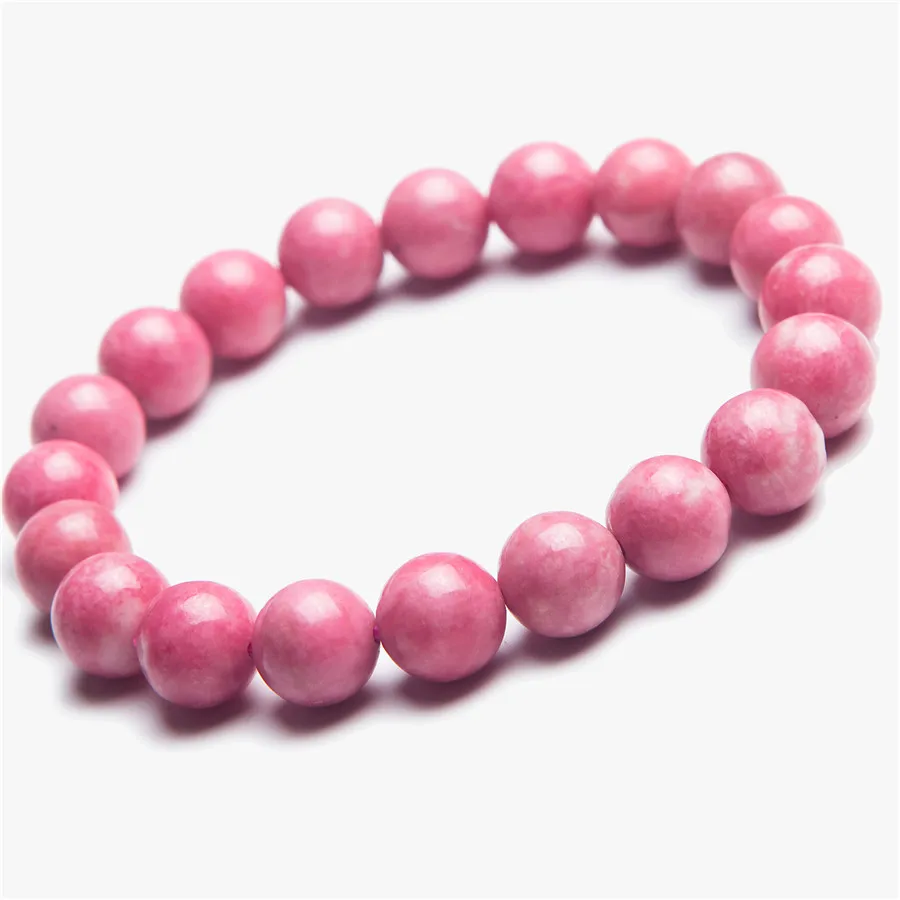 

11mm Natural Rhodonite Bracelets For Women Lady Red Gems Stone Crystal Stretch Natural Stone Round Bead Bracelet