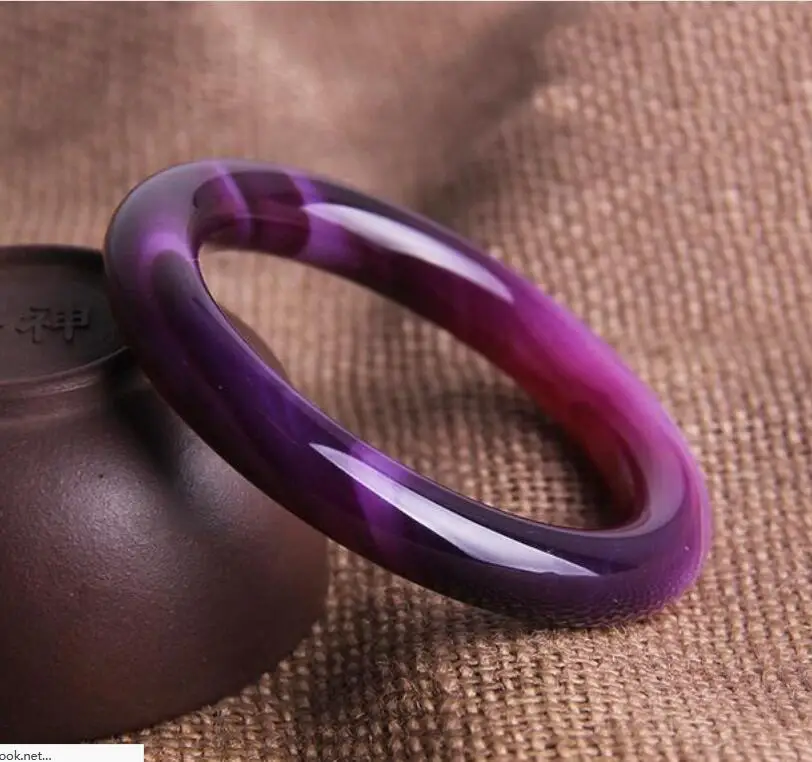 

Pure natural ice species purple agate bracelet Jade Bracelet Round terms Color Purple jade pith bangle
