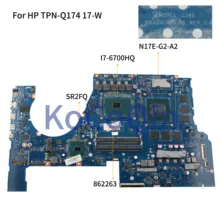 KoCoQin материнская плата для ноутбука hp PRESSÁGIO 17-W 17-W151NR I7-6700HQ GTX 1070 материнская плата G38D DAG38DMBCC0 862263-001 862263-601