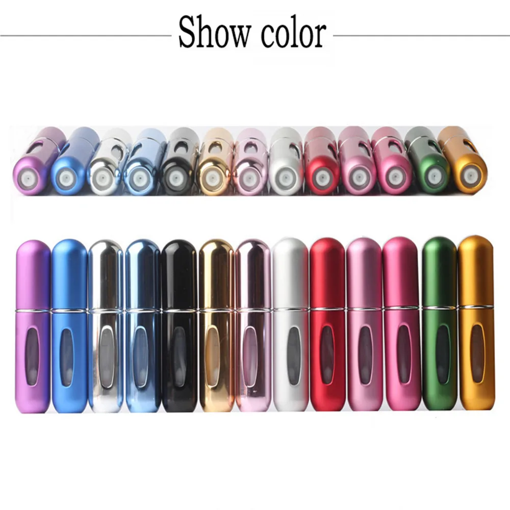 

Pink/Black/Silver/Blue/Green color Mini 5ml Refillable Perfume Bottle Travel Spray Pump Portable Atomizer Empty Scent for makeup