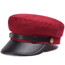 Новинка унисекс красный черный плоская Военная кепка для женщин и мужчин модные береты горячая Распродажа уличный стиль восьмиугольная кепка брендовые кепки Газетчик шляпа