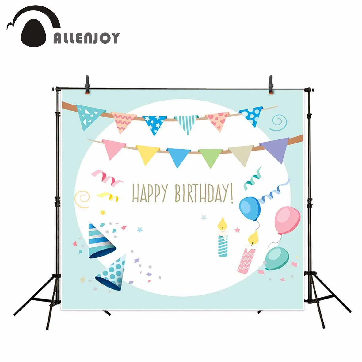 

Allenjoy vinyl photographic background Blue boys balloon party birthday backdrop new arrivals photocall professional customize