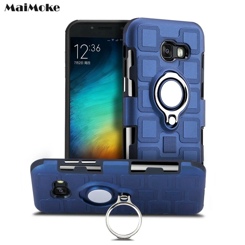 Для Samsung galaxy A5 2017 Чехол Жесткий ПК мягкий TPU для A3 чехол кольцо кронштейн A7