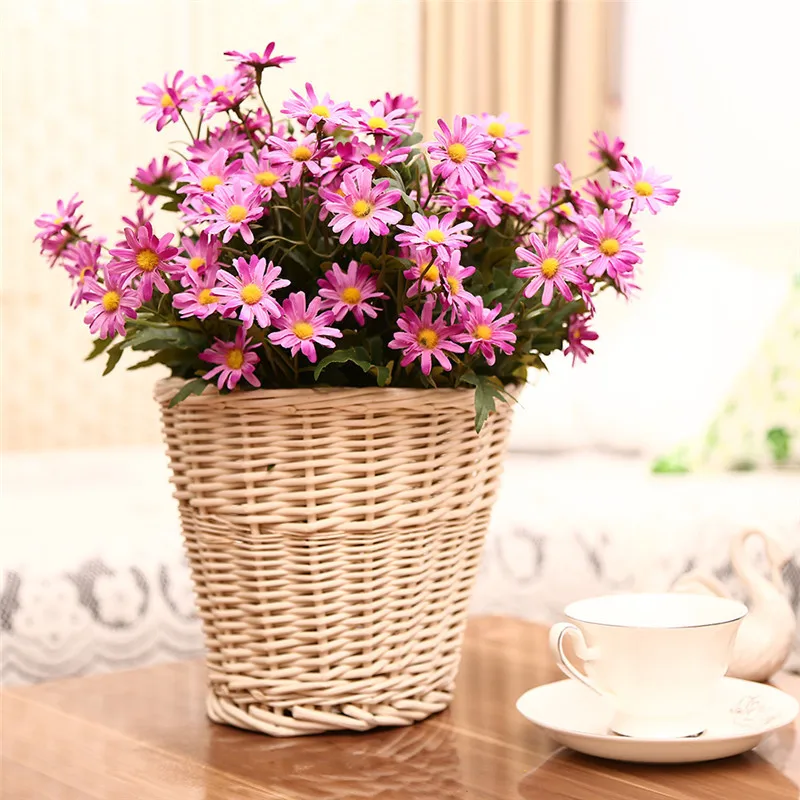 

Beautiful Bouquet Artificial Flowers Little Daisy Silk Flower Leaf Home Party Wedding Garden Decor