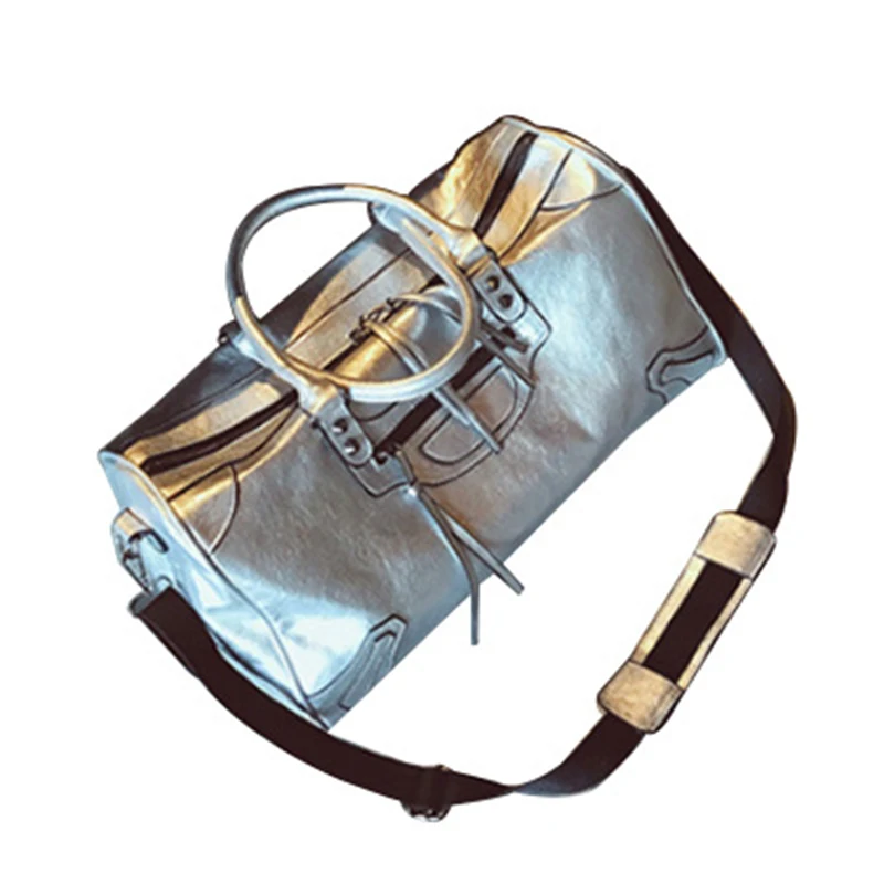 

2019 men and women new pu travel bag large capacity waterproof short-distance travel handbag shoulder bag luggage bag
