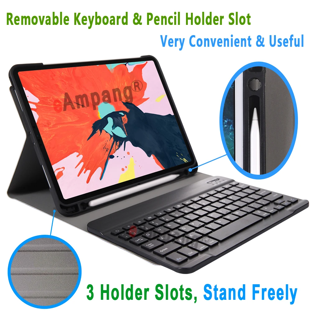 Чехол с клавиатурой для Apple iPad Pro 11, чехол a1989, A80, A2013, A1934, тонкий кожаный чехол, Bluetooth клавиатура с карандашом