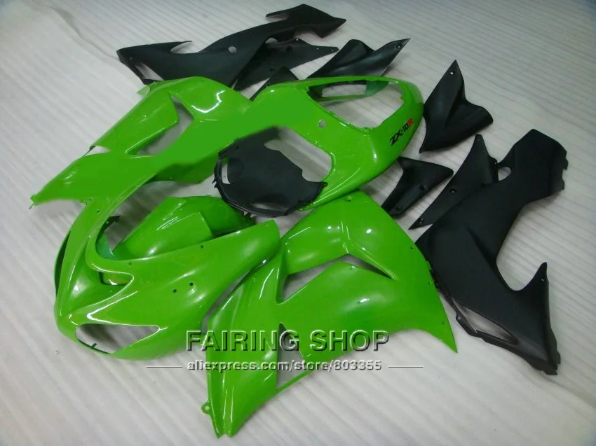 

Fairing kit For Kawasaki Ninja zx10r 2006 2007 (green black) 06 07 High quality Fairings With Customize free x73