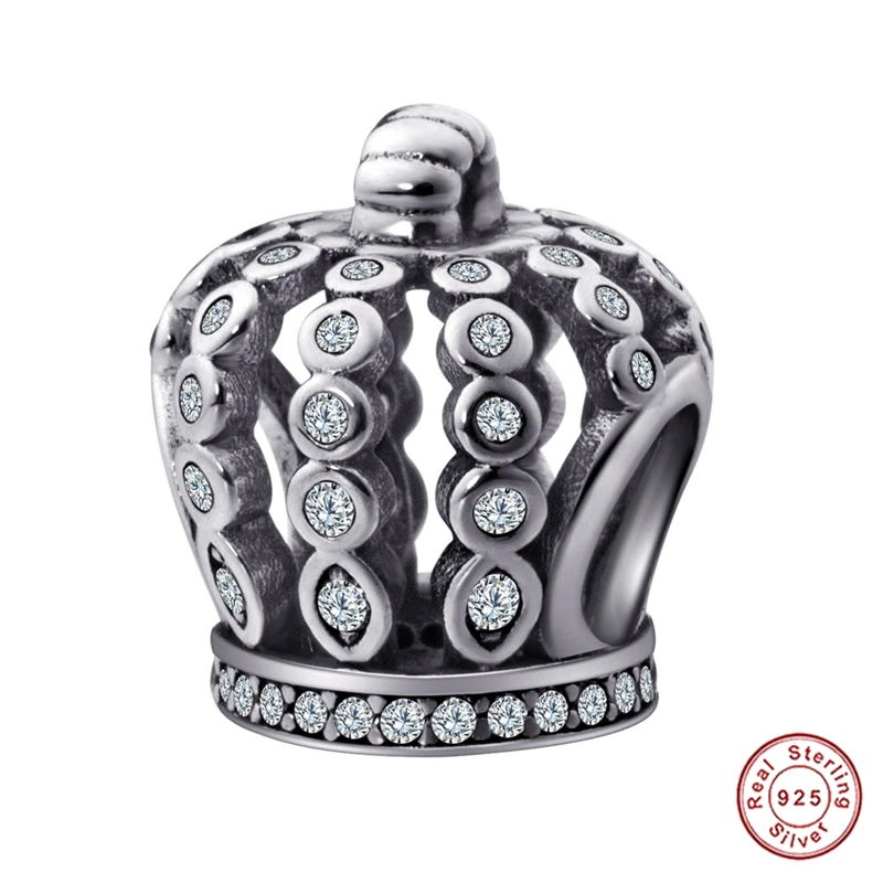 

Authentic Hot Sale New 925 Sterling Silver Royal Crown Charm Bead fit European DIY Bracelet Making for Birthday Gift