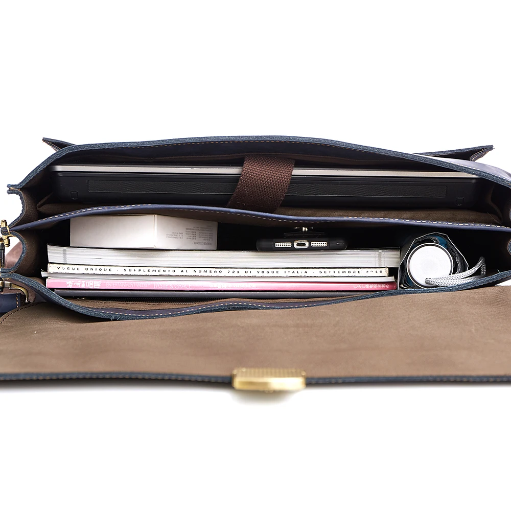 JOYIR men's briefcase crazy horse genuine leather men's business bag vintage office messenger shoulder bag for male men handbag