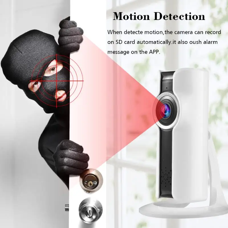 WIFI IP Panoramic Camera VR 180 Degree 720P HD Security Camera Remote Control Surveillance Camera For Home Office Night Vision