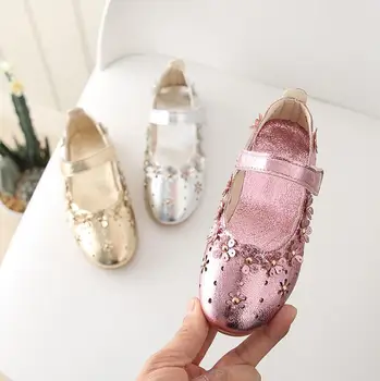 

kids shoes for girl princess Toddler Infant Kids Baby Girls Flower Bling Sequins Single Princess Casual Shoes infanti Size 21-30