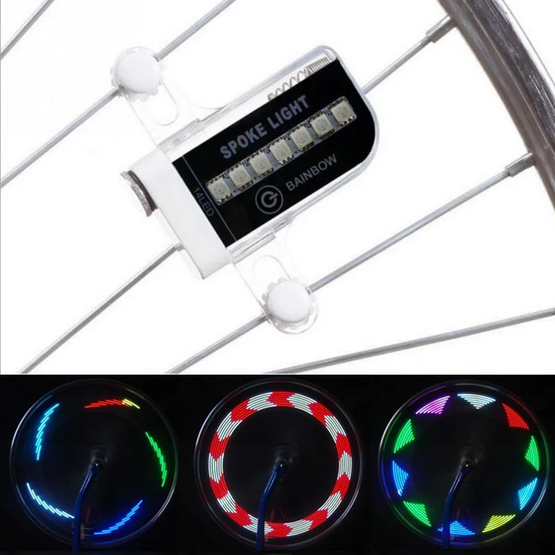 Sale Dropshipping Colorful 14 LED Motorcycle Cycling Bicycle Bike Wheel Signal Tire Spoke Light 30 Changes Cycling Accessories 4