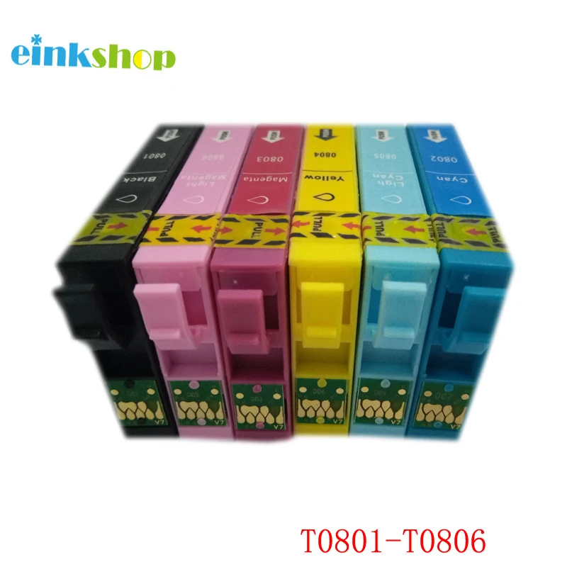 Einkshop Набор сумок из 4 предметов T0801-T0806 патрон чернил для принтера Epson P50 PX650 PX700 PX800 PX710 PX720 PX810 PX820 R265 R285 R360 RX560 RX585