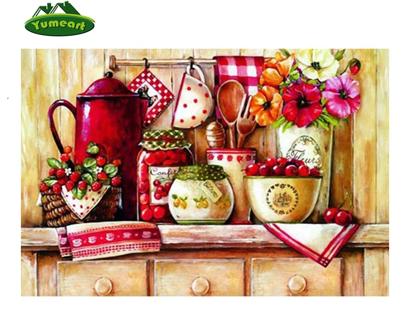 

NEW Kitchen Corner with TableYHAre Cherry Diy Gift diamond Painting 5D Diamond Embroidery Mosaic Kit Needlework for Home Decor