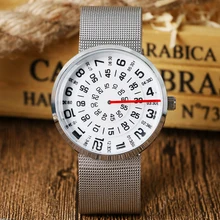 Paidu Marque De Luxe Blanc Chiffre Platine Cadran Conception Montres Avec Argent Acier Inoxydable Mesh Band Pour Hommes Femmes montres
