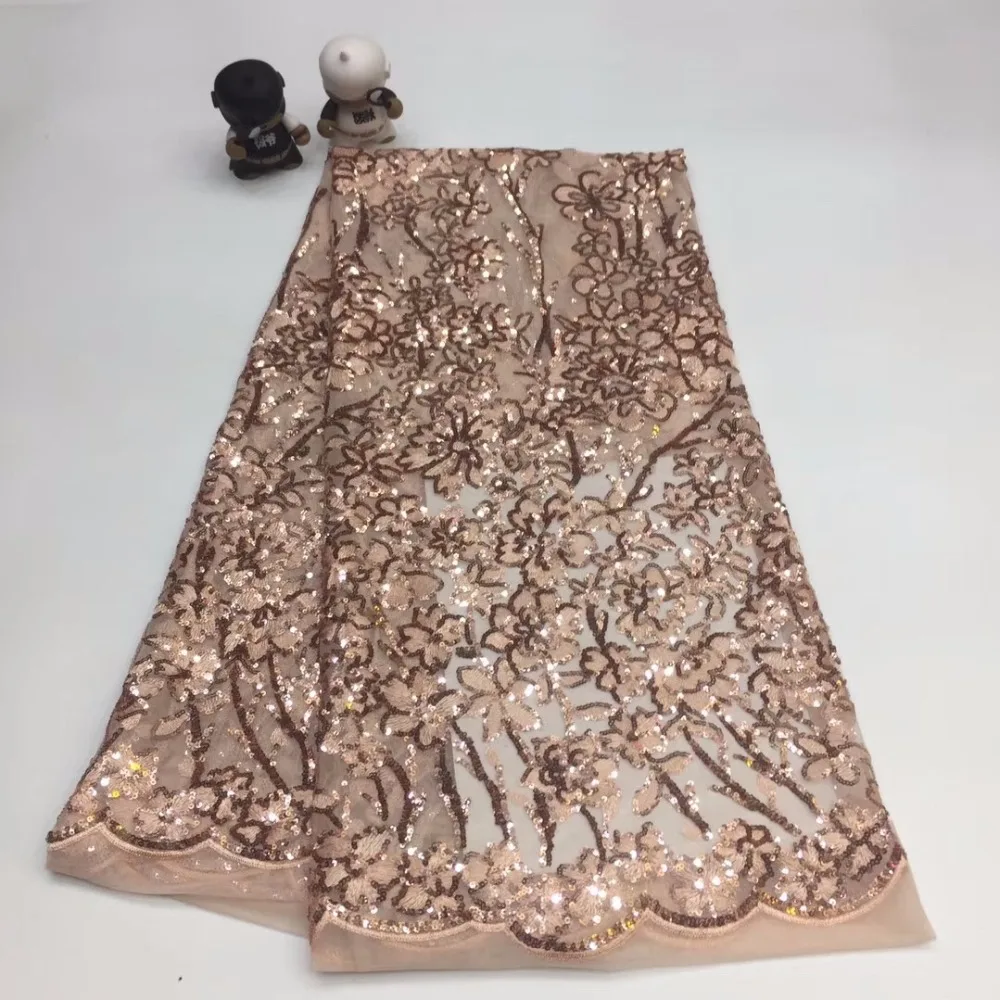 

The latest African fashion lace chiffon embroidery sequins lace fabric, France's senior wedding dress in hot sales