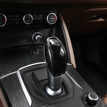 for Alfa Romeo Giulia Stelvio 2017 2018 ABS Color Carbon fiber Accessories Interior Car Gear Shift Headress Decorative Trim