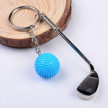 

FREE SHIPPING BY DHL 100pcs/lot Metal Mini Golf Keychains Novelty Sports Keyrings Gifts for Advertising
