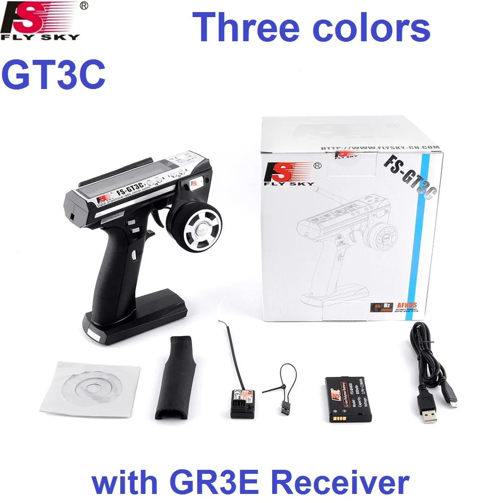 FlySky GT3C 3 канальный передатчик 2 4 ГГц с приемником GR3E для радиоуправляемых