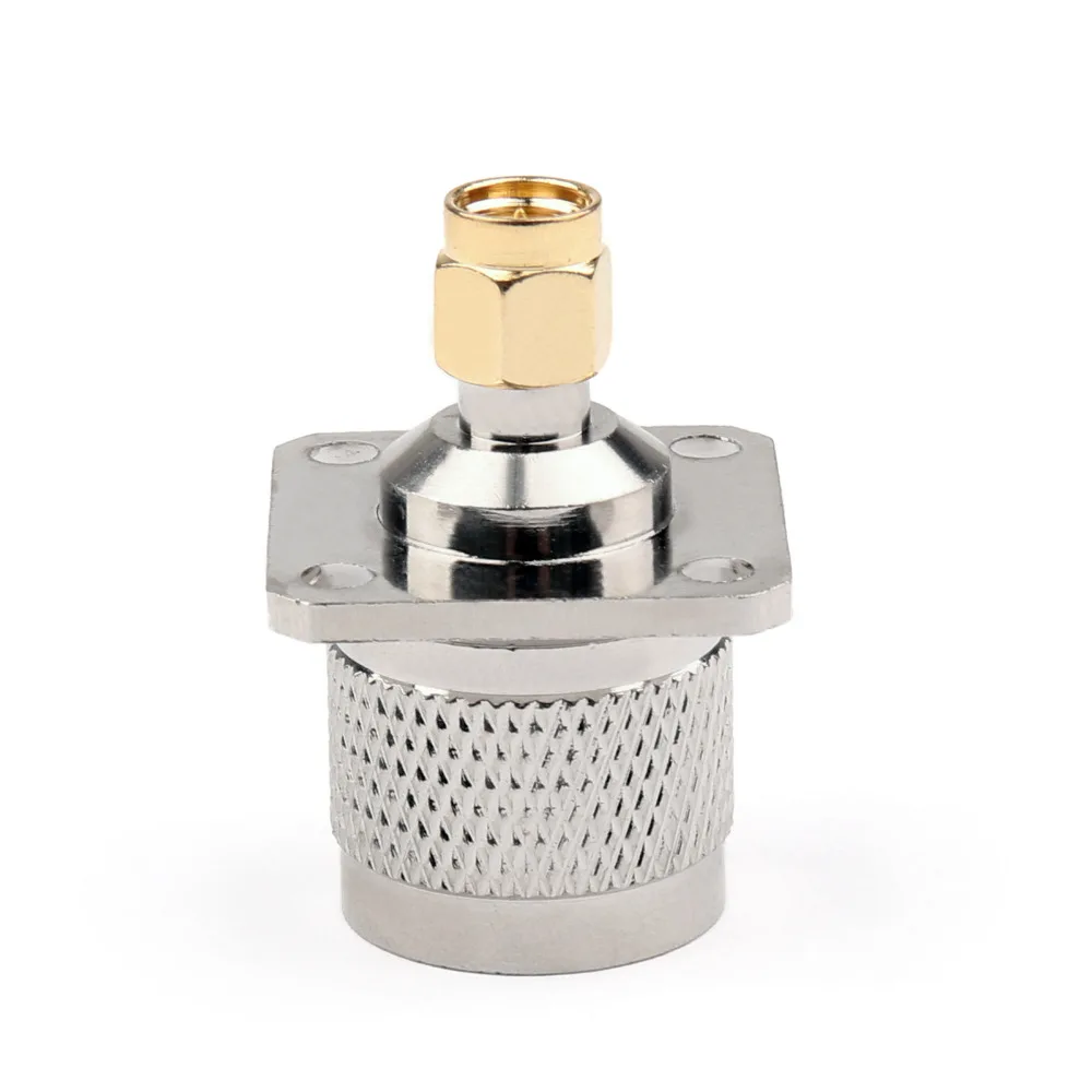 Разъем штекер SMA в разъем N типа 4 отверстия 1/4 шт. 50 Ом|sma panel mount connector|sma male connectorsma plug