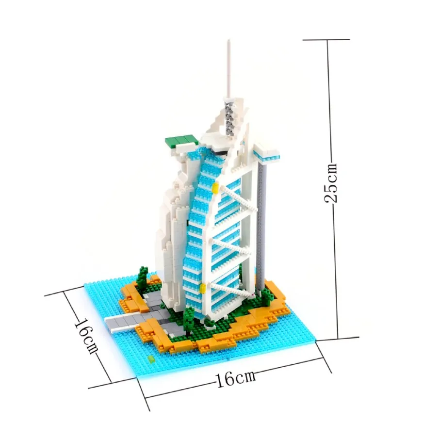 DIY Architecture Legoed City set Landmarks Model Burj Al Ar Building ...