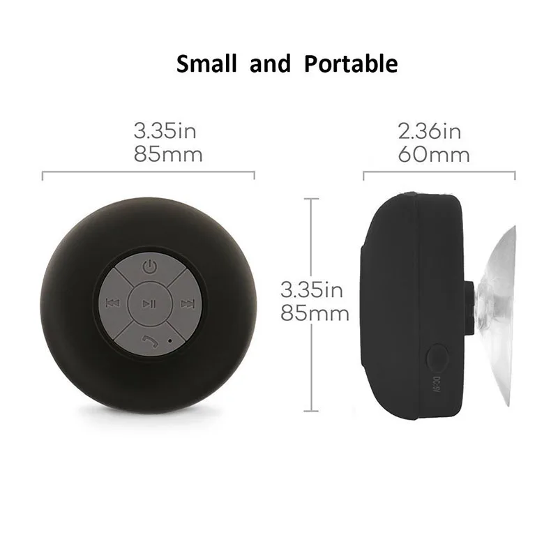 Portable Shower Speaker Waterproof Mini Wireless Bluetooth Speaker for Phone MP3 Bluetooth Receiver Handsfree Call Mic Speakers (2)