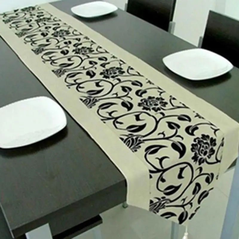 200 см X 33 см Ретро дизайн настольная дорожка цветок скатерть кухня домашний декор принадлежности для свадебной вечеринки