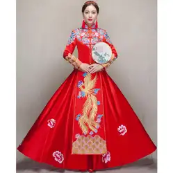 Китайский стиль hanfu Женский кимоно благородный костюм принцессы платье Qipao Дракон и Феникс дворец Халат