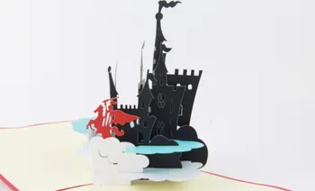 

Castle pop up card / 3D Castle card / Fairy tale caslte Free shipping