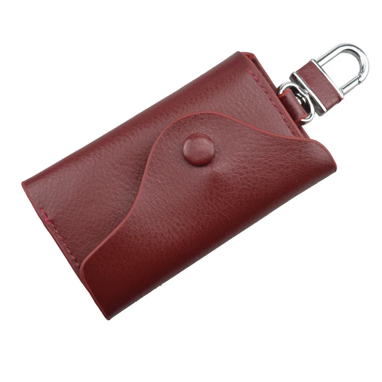 Высококачественный кожаный чехол для ключей,, многофункциональная сумка для ключей, ключница для женщин и мужчин, ANS-CL-Y015 - Цвет: Wine Red