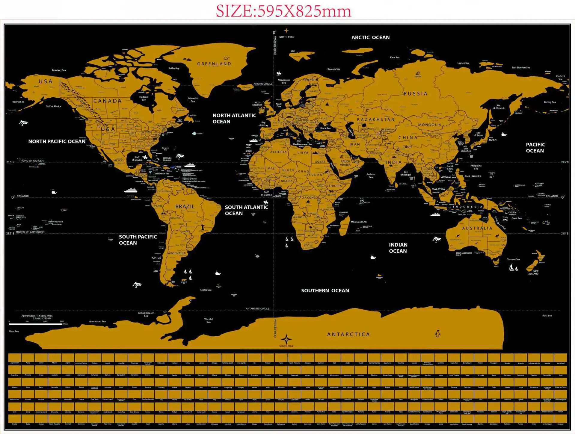 Scratch Map канцелярский магазин карты миров Deluxe Black Scratch off Map World Настенная Наклейка офисный декор 42x30 см без упаковки