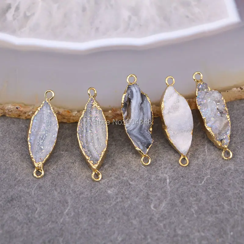 10 шт. коннектор из натурального титана AB бразильского Galaxy Quartz|gem stone beads|stone beadsquartz