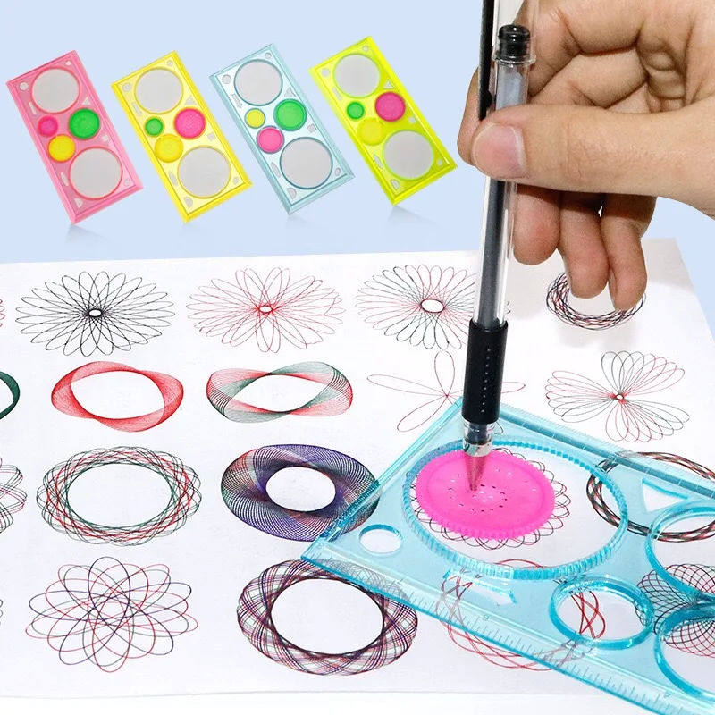 

1PC Painting Multi-function Puzzle Spirograph Geometric Ruler Drafting Tools For Students Drawing Toys Random Color