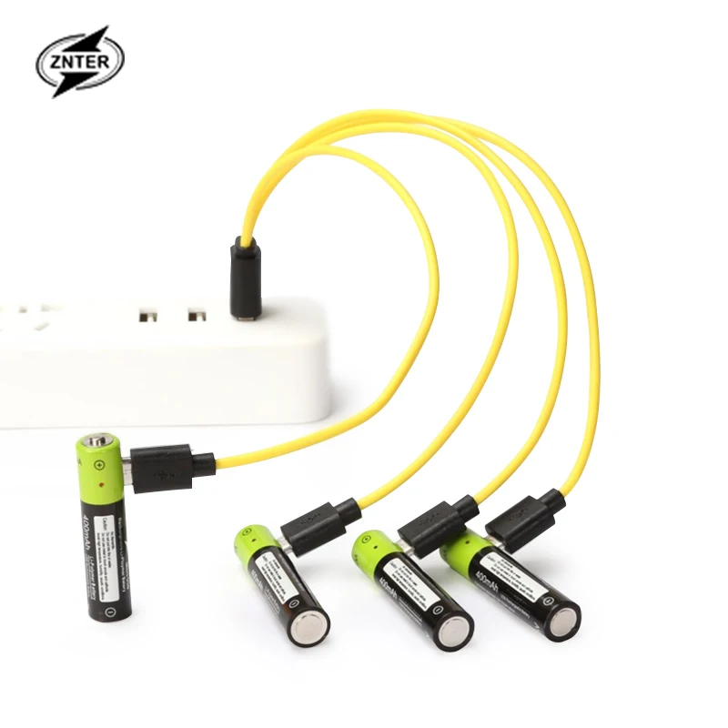 ZNTER-4PCS-Mirco-USB-Rechargeable-Battery-aaa-Battery-400mAh-1-5V-Toys-Remote-controller-batteries-Lithium