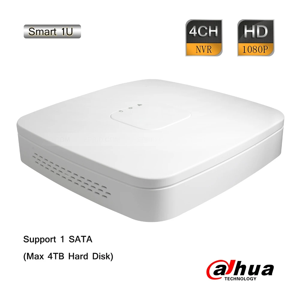 

Dahua 4CH Smart 1U NVR 56Mbps ONVIF 2.3 P2P H.264 MJPEG 1080P 2.0MP 1 SATA