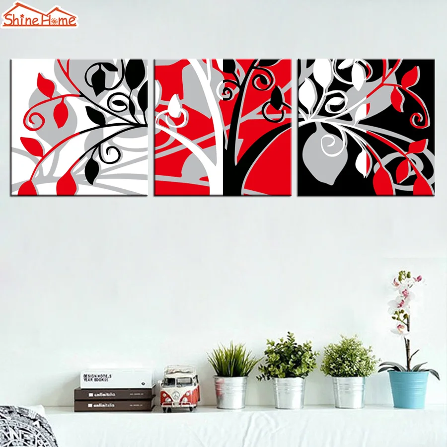 ShineHome 3pcs Wall Art Canvas Prints Painting Triptych