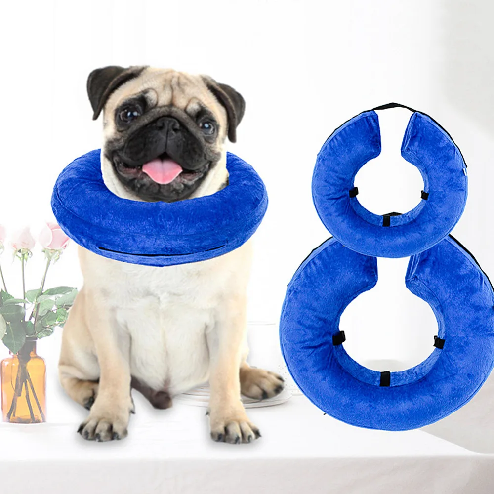 

Protective Inflatable Dog Collar Recovery Wound Cat E-Collar with Zipper Soft Pet Recovery Collar Does Not Block Vision E-Colla