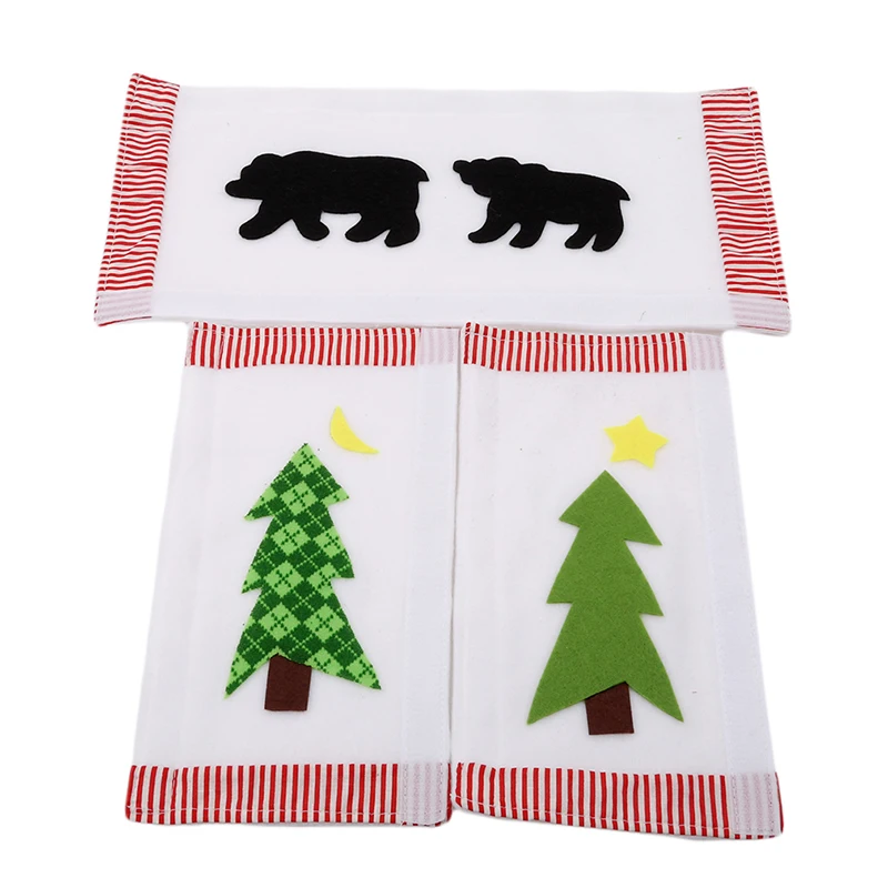 

3pcs/set Christmas Decoration Kitchen Refrigerator Microwave Oven Door Handle Knob Cloth Covers Snowman Pattern Design