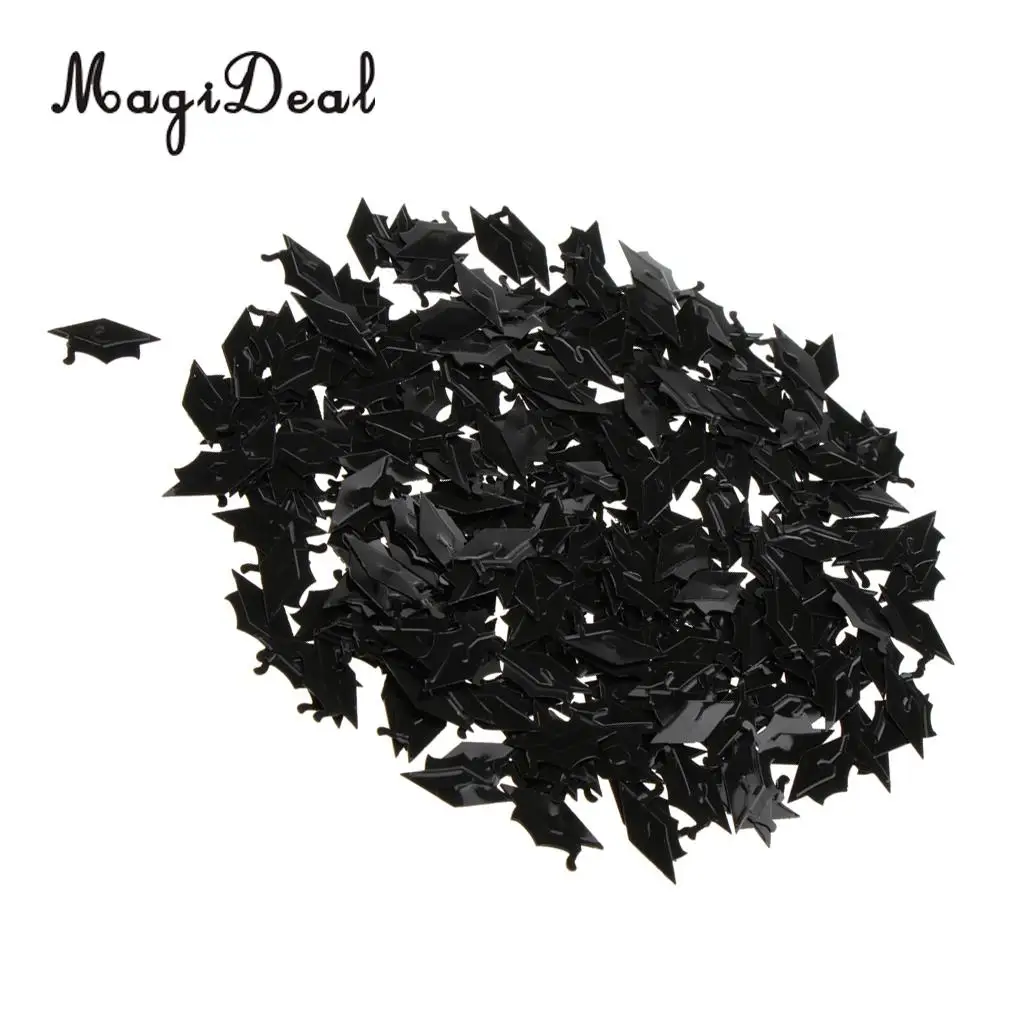 Grad Cap Scatter Table Confetti School Graduation Party Decoration Black
