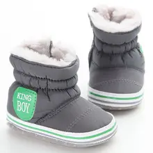 2016 New Baby Boy Snow Boots Warm Plush Winter Navy Infant Boot Toddler Shoes Soft Prewalker Shoe